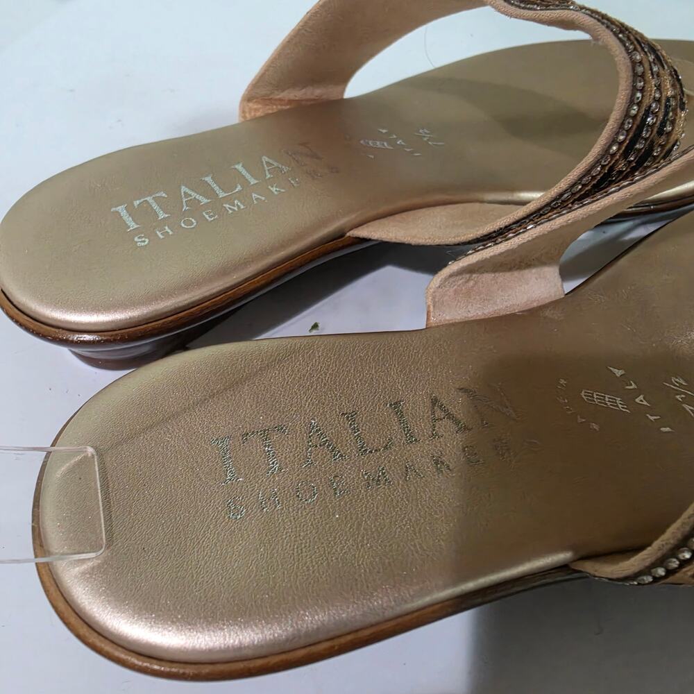 ITALIAN SHOEMAKERS Cushion soles sandals thong flip flop leopard design. 7.5 - Picture 7 of 8